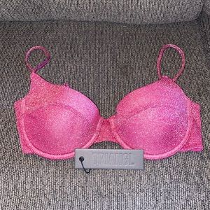 triangl swimwear Shimmery Hot Pink Bikini Top